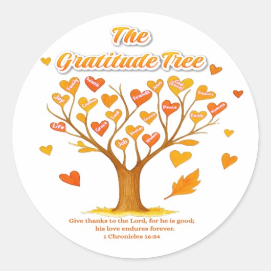 'De Dankbaarheidsboom' Sticker (Voorkant)