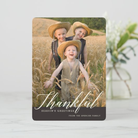 De dankbare Groet van de Foto van de Herfst Feestdagenkaart (Staand voorkant)