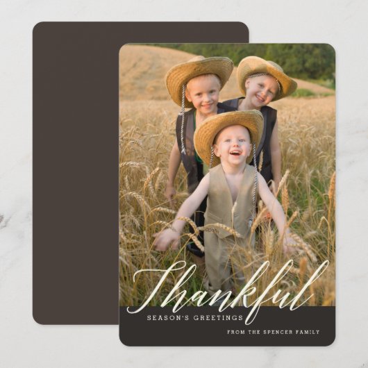 De dankbare Groet van de Foto van de Herfst Feestdagenkaart (Voorkant / Achterkant)