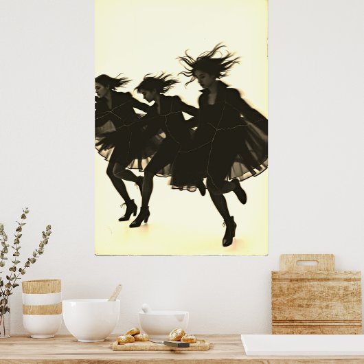 De dans: beweging in schaduwen Poster (Keuken)