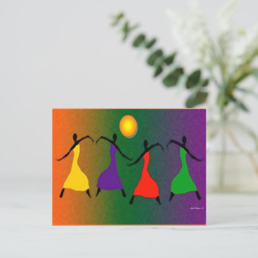 De dans briefkaart (Staand voorkant)