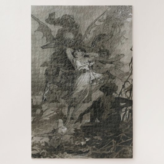 De Dans des Doods – Alphonse Mucha's Beklemmende K Legpuzzel (Verticaal)