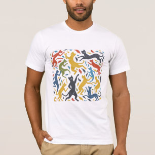 De Dans Geïnspireerde Kat T-shirt Artistiek Ontwer