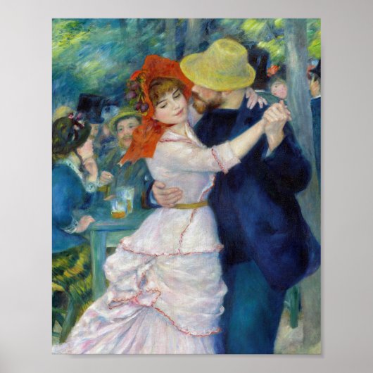 De dans in Bougival van Pierre-Auguste Renoir Poster (Voorkant)