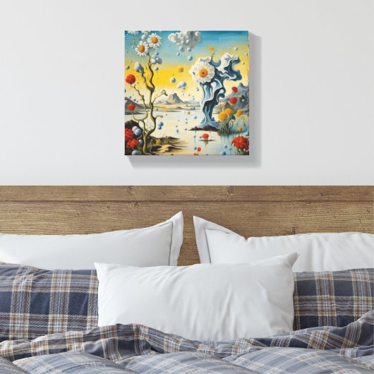 De dans van bloemen en hagelstenen canvas afdruk (Insitu (Slaapkamer))