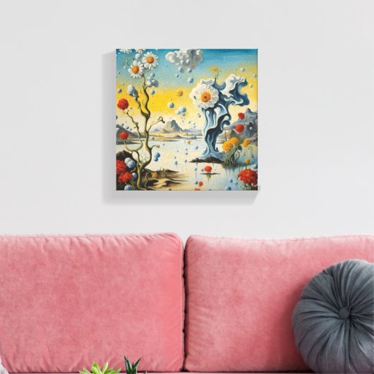 De dans van bloemen en hagelstenen canvas afdruk (Insitu (Woonkamer))