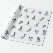 De Dans van de Blauwe Footed Boobie Wrapping Pappe Cadeaupapier (Uitgerold)