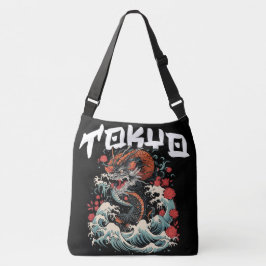 De Dans van de Draak Japans Retro Zeelandschap Crossbody Tas