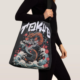 De Dans van de Draak Japans Retro Zeelandschap Crossbody Tas