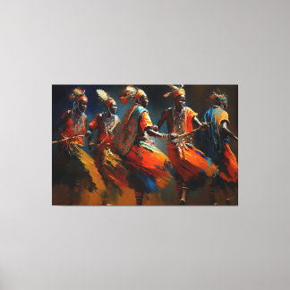 De dans van de Maasai, Afrika Canvas Afdruk