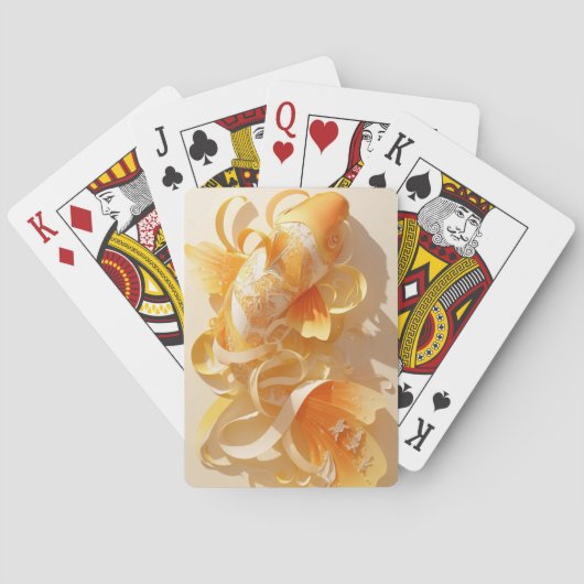 De dans van de papieren goudvis pokerkaarten (Achterkant)