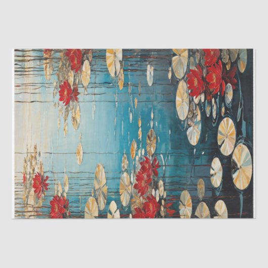 De dans van de waterlelies - Decoupage - Tissuepapier (Voorkant)