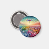 De Dans van Dragonfly Button Magneet (Voorkant / Achterkant)