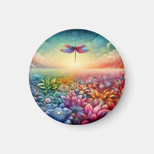 De Dans van Dragonfly Button Magneet (Voorkant)