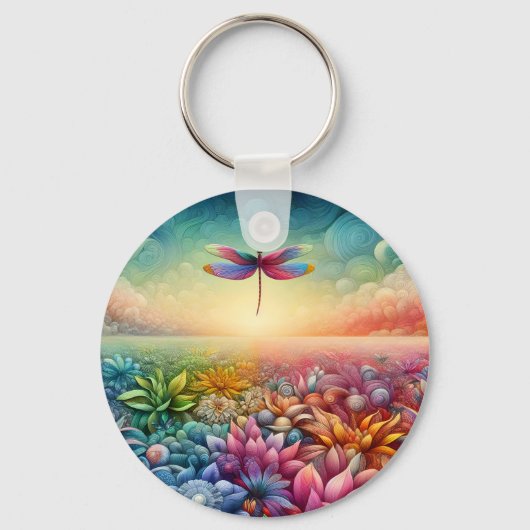 De Dans van Dragonfly Button Sleutelhanger (Achterkant)