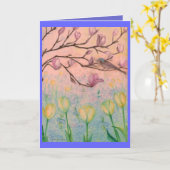 De dans van het vergeet-mij-nietje kaart (Gele Bloem)