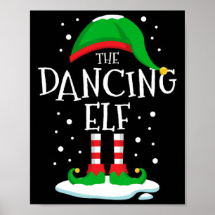 De dansende Elf kerstfamilie komt overeen met de t Poster