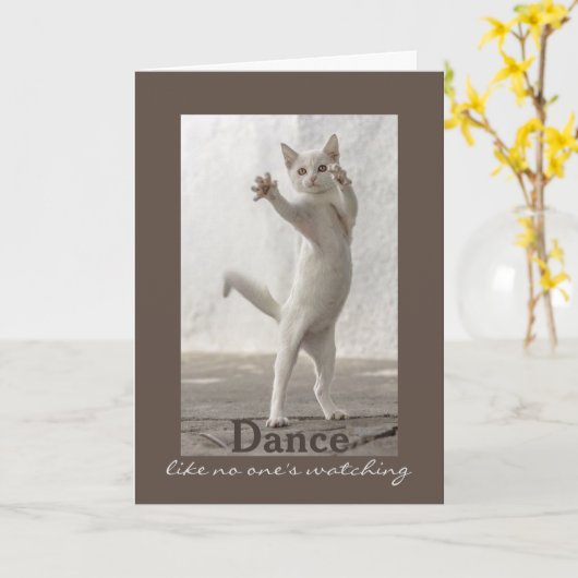 De dansende Kaart van de Verjaardag van de Kat (Gele Bloem)