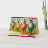 De dansende Kaart van Pasen van Konijnen (Voorkant)