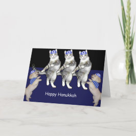 De dansende Katten van de Chanoeka Feestdagen Kaart