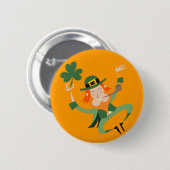 De Dansende Leprechaun Ronde Button 5,7 Cm (Voorkant /achterkant)