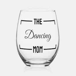 De dansende moeder moederdag grappige moeder gesch wijnglas zonder voet