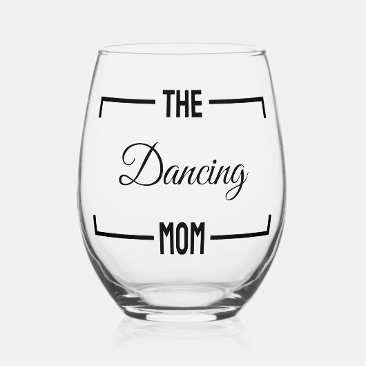 De dansende moeder moederdag grappige moeder gesch wijnglas zonder voet (Voorkant)