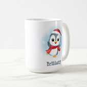 De Dansende Pinguïn Custom Naam Kerstmis 15oz Koffiemok (Voorkant rechts)