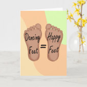 De dansende Voeten zijn Gelukkige Voeten Kaart (Gele Bloem)