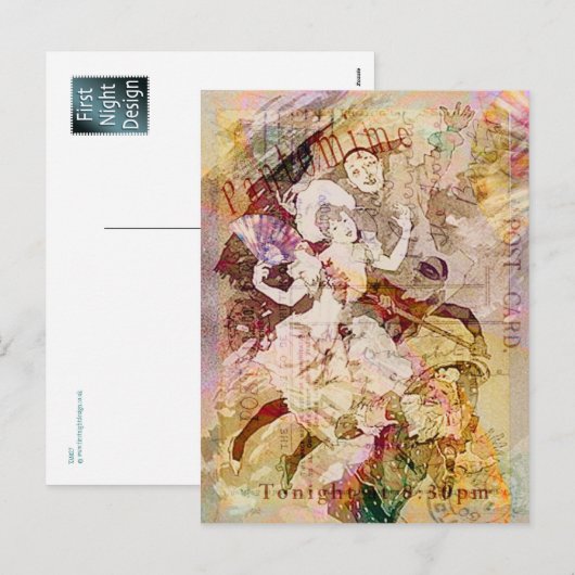 De danser en de pierrot kerst feestdagenkaart (Voorkant / Achterkant)