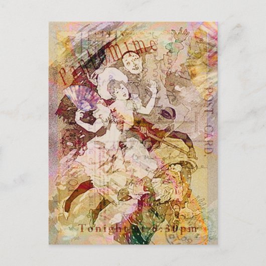 De danser en de pierrot kerst feestdagenkaart (Voorkant)