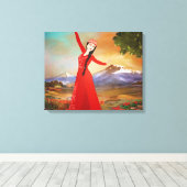 De danser stretched canvas print (Insitu (Houten vloer))