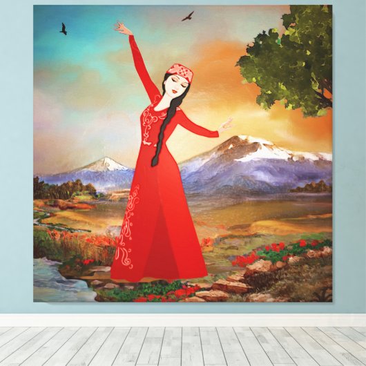 De danser stretched canvas print (Insitu (Houten vloer))