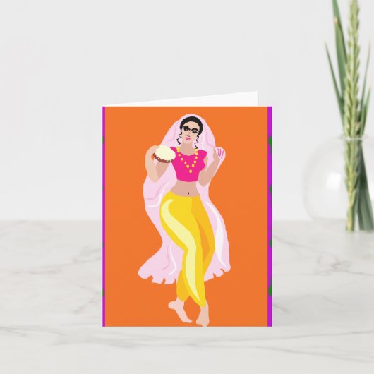 De Danser van de buik Feestdagen Kaart (Voorkant)