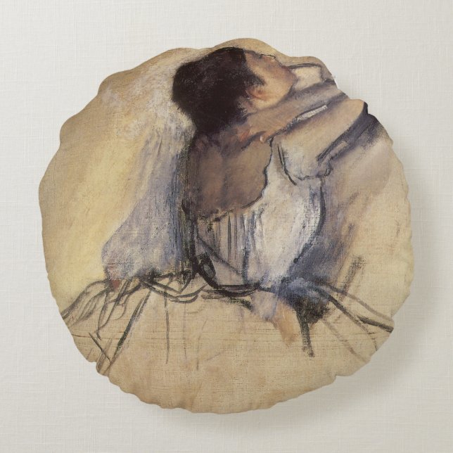 De danser van Edgar Degas,  Ballerina Art Rond Kussen (Achterkant)
