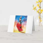 De DANSER van het FLAMENCO watercolour Kaart (Gele Bloem)