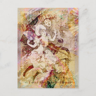 De danseres en de kerstman van Pierrot Feestdagenkaart