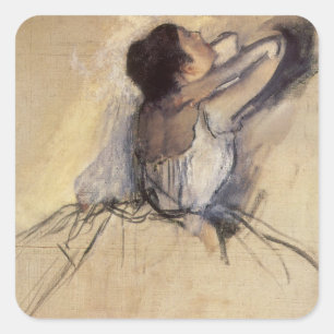 De danseres van Edgar Degas, Vintage Ballerina Kun Vierkante Sticker