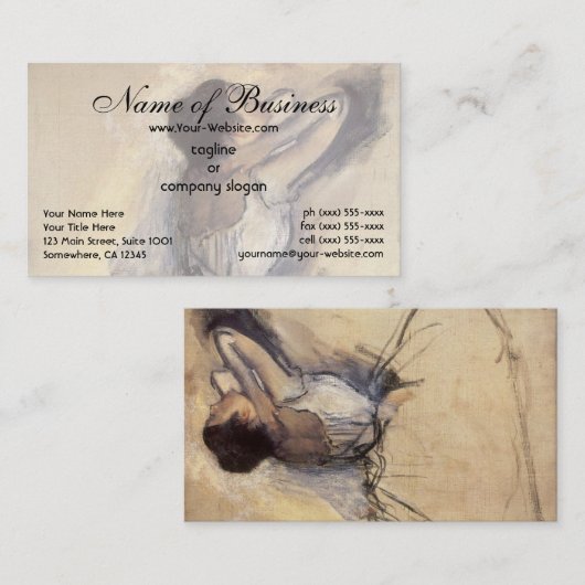 De danseres van Edgar Degas Visitekaartje (Voorkant / Achterkant)