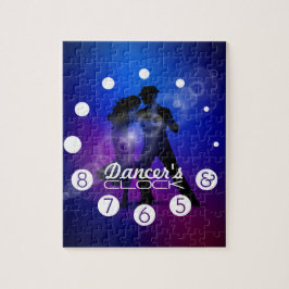 De danserklok met cijfers voor een danseres. legpuzzel