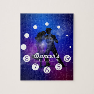 De danserklok met cijfers voor een danseres. legpuzzel
