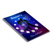 De danserklok met cijfers voor een danseres. notitieboek (Rechterzijde)