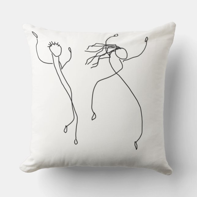 De dansers dansen het Minimalistische Dansen Kussen (Voorkant)