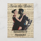 De dansers van de balkamer bewaren de datum aankondigingskaart (Voorkant)