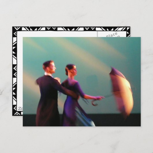 De Dansers van de balzaal met Paraplu Briefkaart (Voorkant / Achterkant)