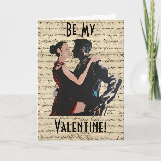 De dansers van de tango feestdagen kaart (Voorkant)