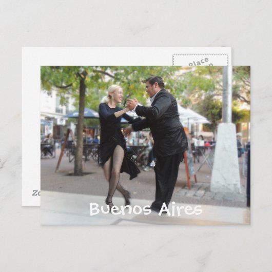 De Dansers van de tango in Plein Dorrego Briefkaart (Voorkant / Achterkant)
