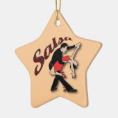 De Dansers van Salsa Keramisch Ornament (Links)