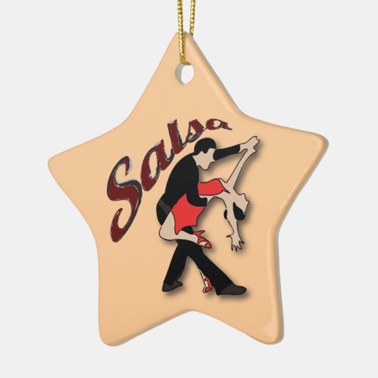 De Dansers van Salsa Keramisch Ornament (Links)