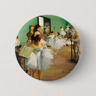 De dansklasse (1874) van Edgar Degas Ronde Button 5,7 Cm